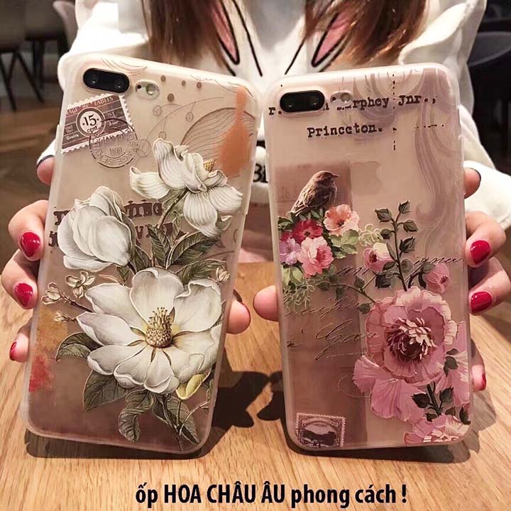 Ốp iphone 5/6/7 plus hoa Châu Âu siêu đẹp Ốp iphone 5/6/7 plus hoa Châu Âu siêu đẹp