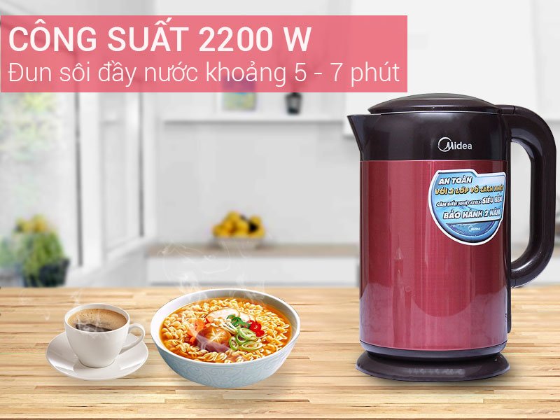 Bình siêu tốc Midea MK-317DR 1.7 lít Bình siêu tốc Midea MK-317DR 1.7 lít
