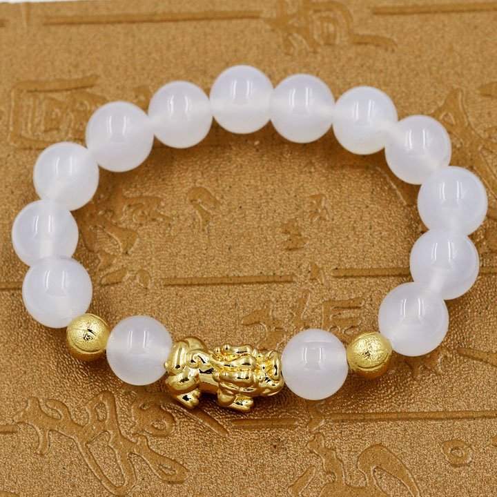 Vòng chuỗi thạch anh trắng 12 ly cẩn tỳ hưu TH26 (Ảnh 4)