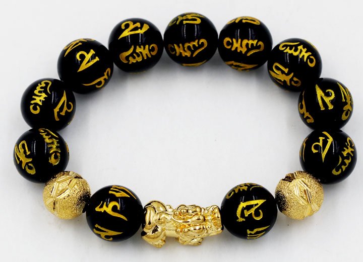 Vòng chuỗi thạch anh phật chú cẩn tỳ hưu 14 ly TH25 (Ảnh 2)