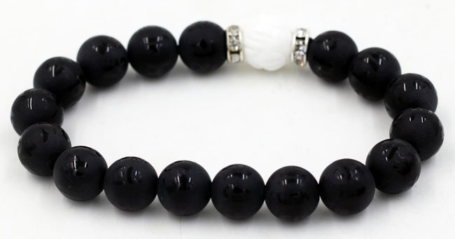 Chuỗi tay thạch anh đen khắc phật chú 10 ly msa110 (Ảnh 4)