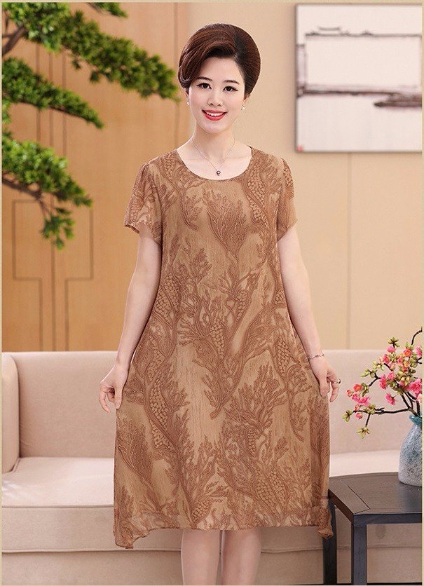 Đầm lụa in 3D DS41 size L-3XL (Ảnh 10)