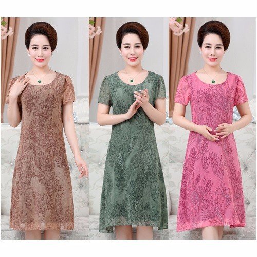 Đầm lụa in 3D DS41 size L-3XL (Ảnh 12)