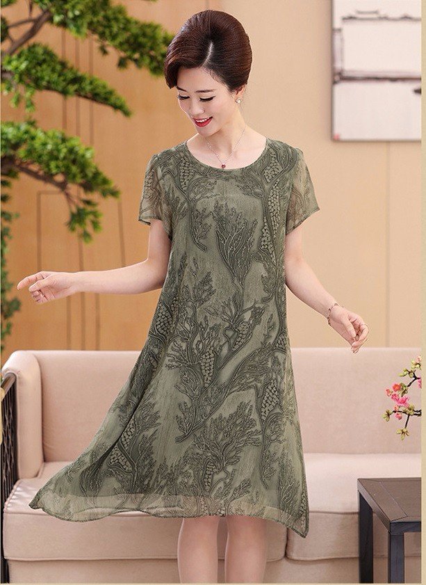 Đầm lụa in 3D DS41 size L-3XL (Ảnh 6)