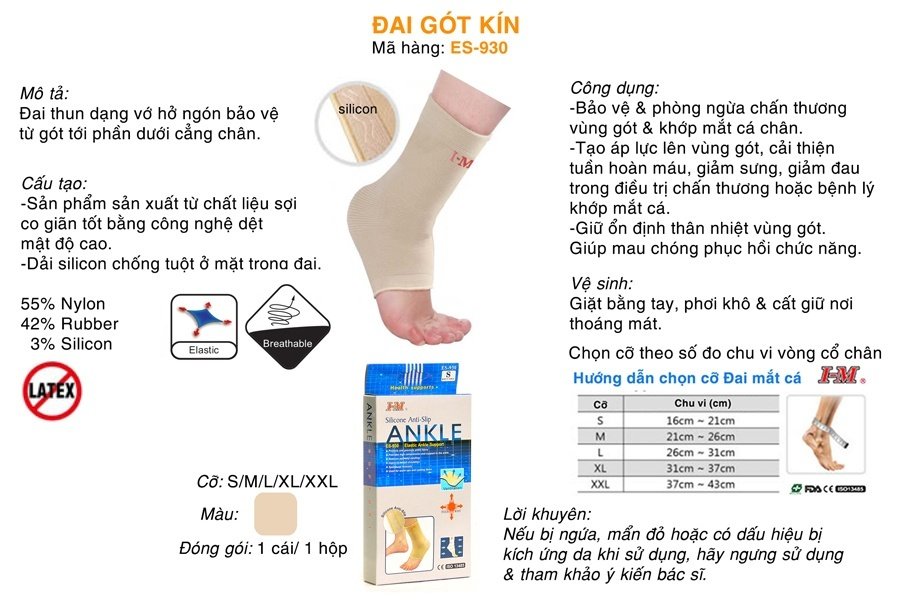 Đai gót kín ES930 (size M) (Ảnh 2)