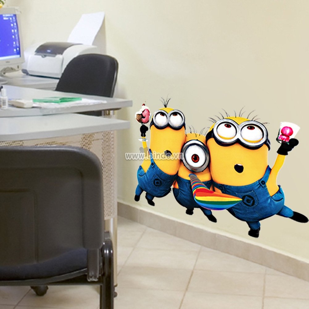 Decal dán tường Minions bạn thân