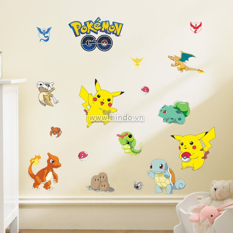 Decal dán tường PoKeMon Go 2