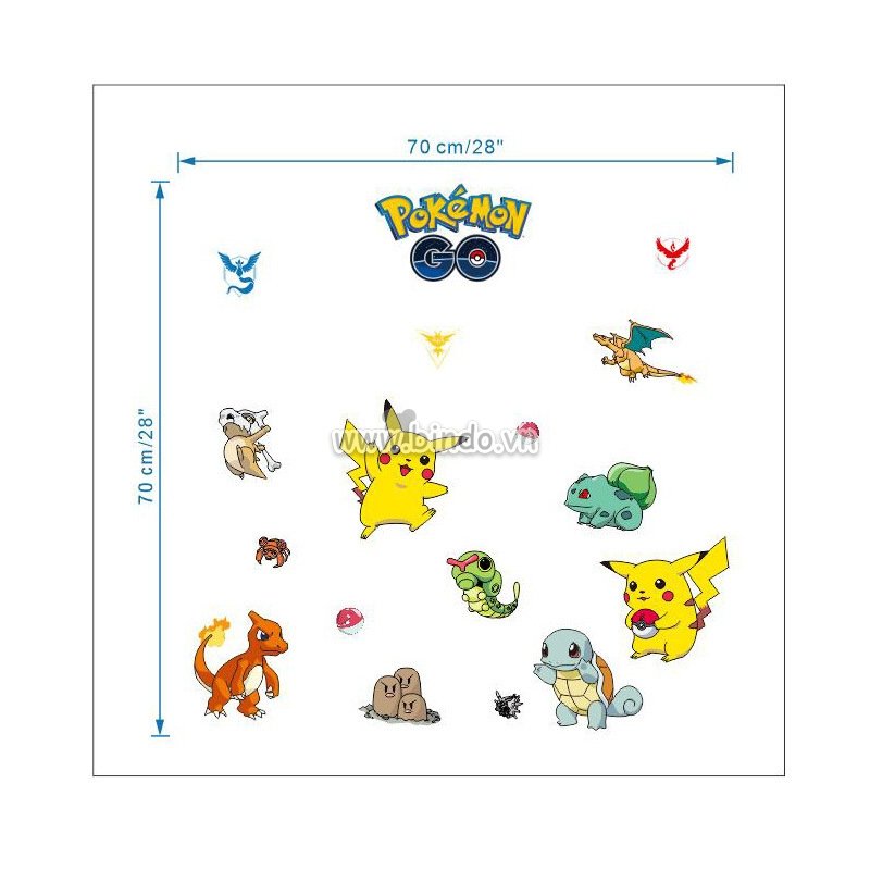 Decal dán tường PoKeMon Go 2