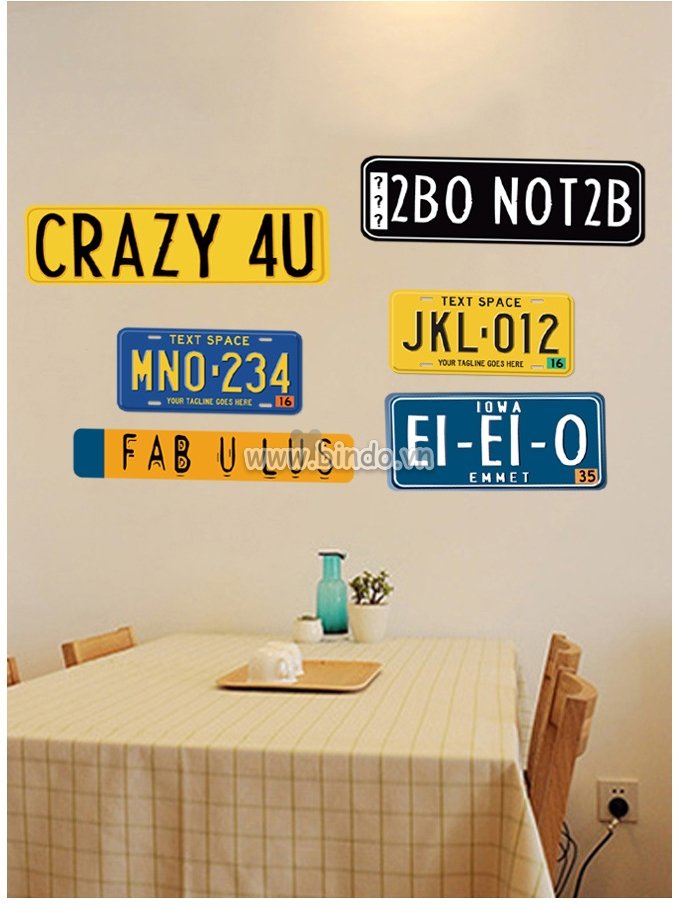 Decal dán tường Các biển chữ cái