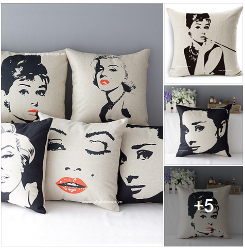 Gối sofa trang trí Marily Monroe 4 PPH187D (Ảnh 3)