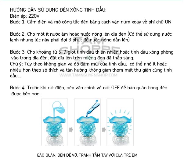 Đèn xông tinh dầu Pha lê xanh chuối (Ảnh 3)