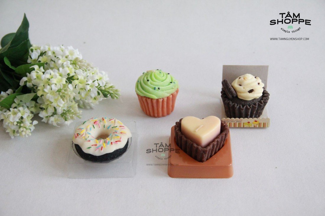 Nến trang trí hình bánh cupcake, donuts (Ảnh 3)