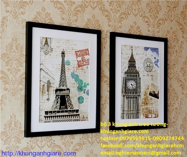 khung tranh treo tường 3 bộ