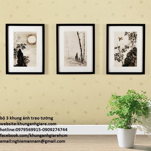khung tranh treo tường 3 bộ