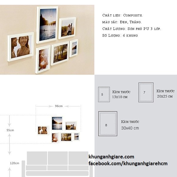 bộ 6 khung tranh treo tường