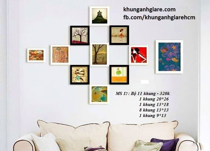 Bộ khung ảnh treo tường 12 khung